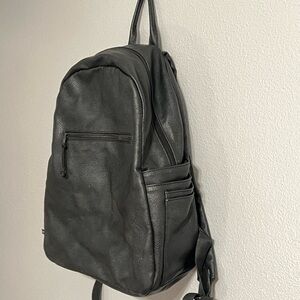 Express Black faux Leather Backpack